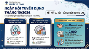 SỰ KIỆN NGÀY HỘI TUYỂN DỤNG DÀNH CHO CÁC BẠN SINH VIÊN NTTU THÁNG 10 NĂM 2026